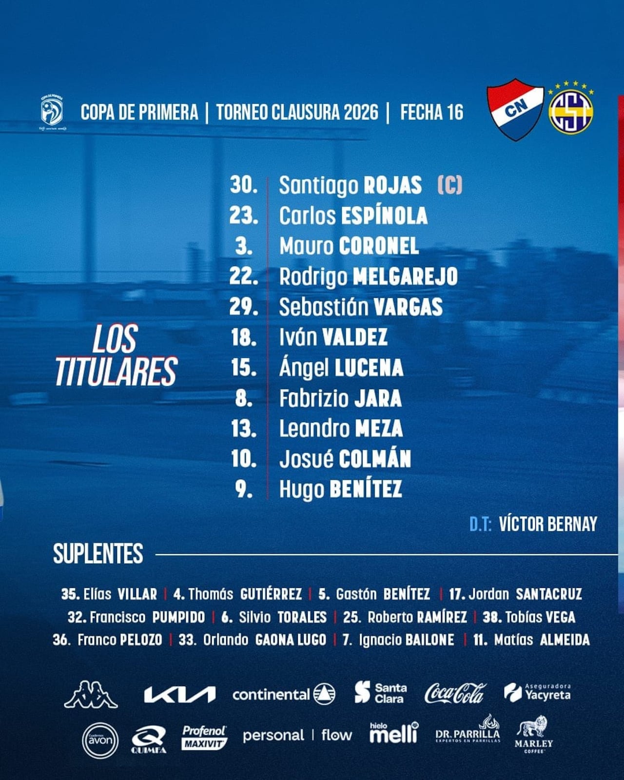 Equipo titular del cuadro local.