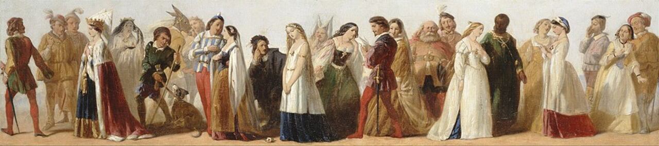Cuadro, Procesión de personajes de las obras de Shakespeare.