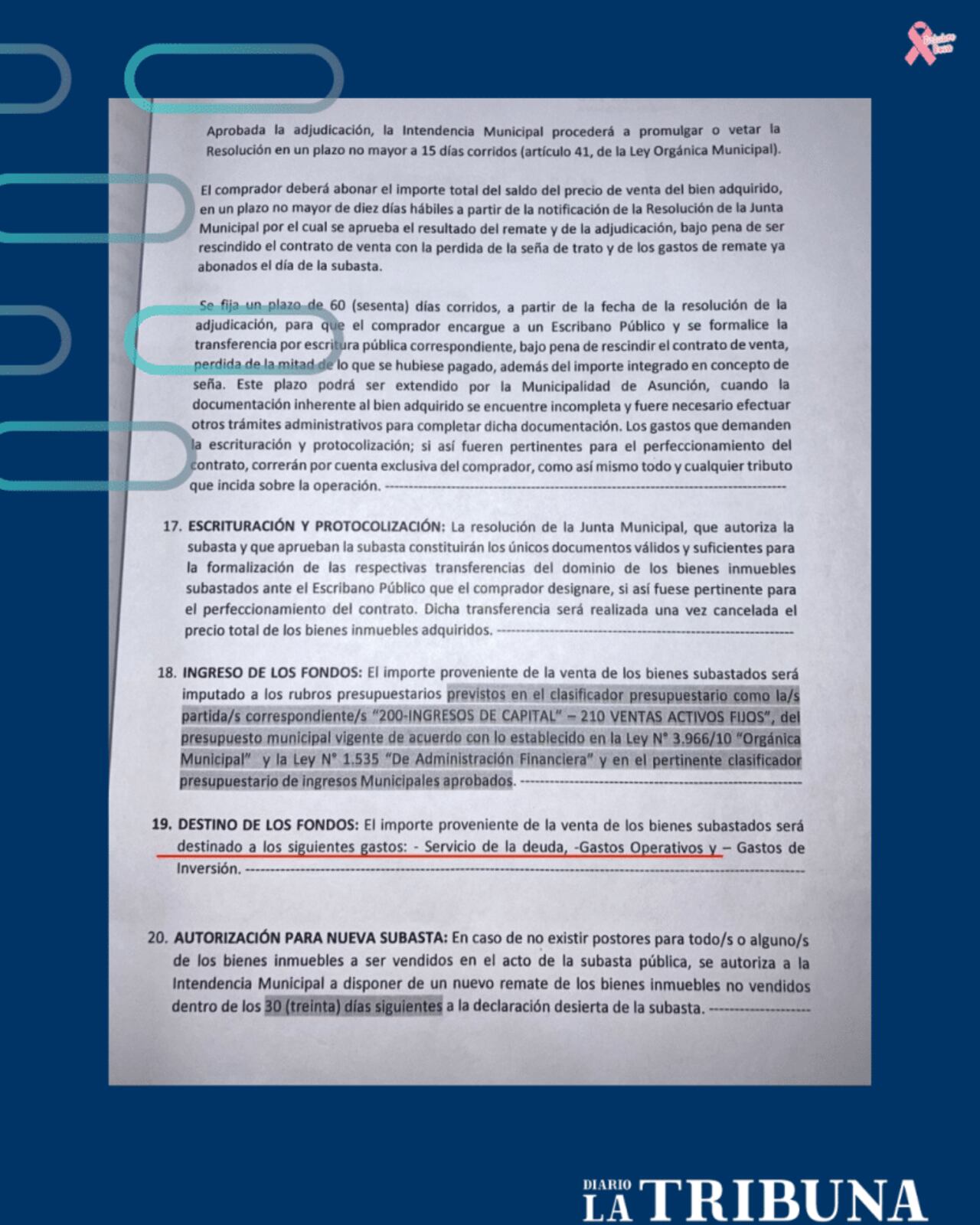 Nota presentada por el Intendente de Asunción