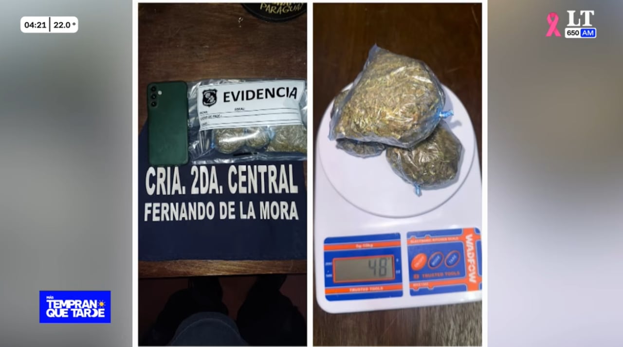 Al notar la presencia policial, los sospechosos intentaron deshacerse de la droga.
