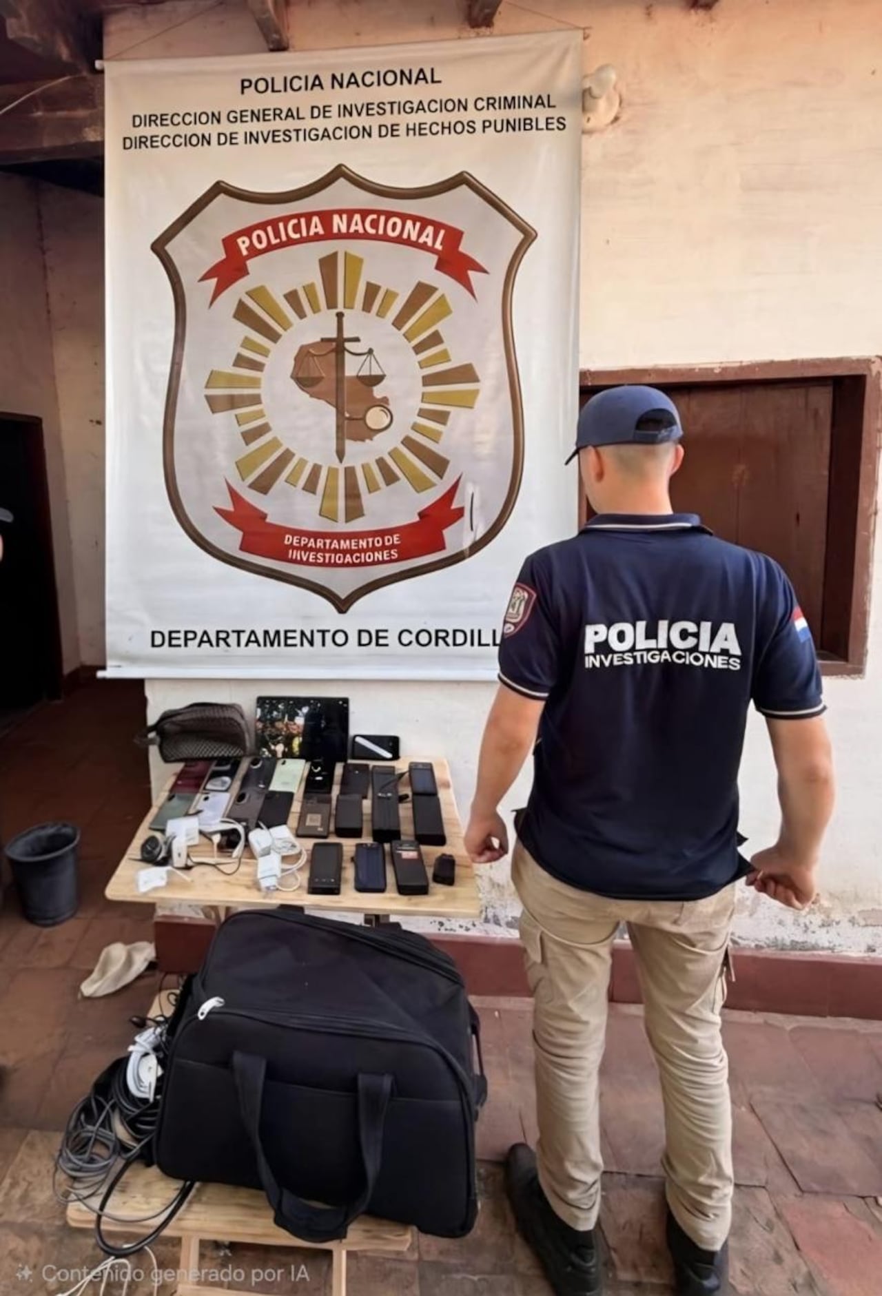 Varios aparatos electrónicos fueron incautados en poder de los guardias.