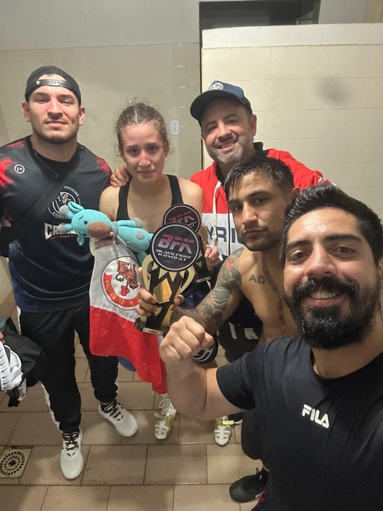 De izquierda a derecha: Junior Escobar, Jazmín Almirón, Daniel Catana, Misael Torres y Rodrigo "Dinamita" Sosa.