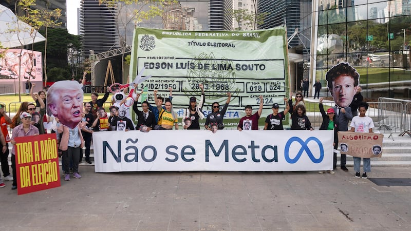 Manifestación contra Meta en Brasil