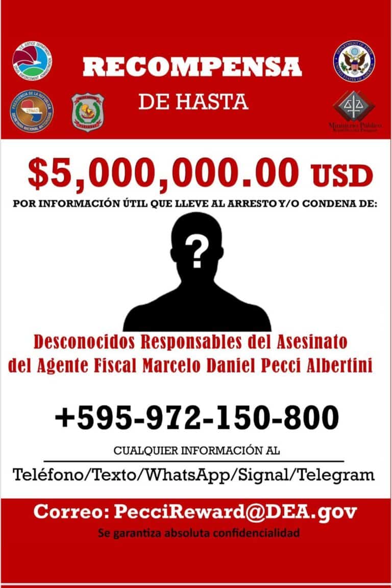 Fiscalía inició operativo luego de ofrecimiento de recompensa en caso Pecci